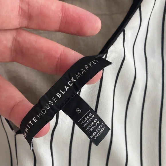 WHBM Spaghetti Strap Tank. Reversible: Black + white Dots or Stripes. Size S EUC - Picture 5 of 5
